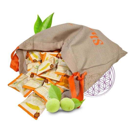 (90-Day Plan Fabric Eco-Bag) Share Original® Fermented Japanese Apricot/Plum 90-piece in Reusable Fabric Bag: 30+month Fermented w. Living Ingredients (Not Lab-Made), Vegan/Plant-Based; Lactose-Free (Made in Switzerland, Free Shipping)