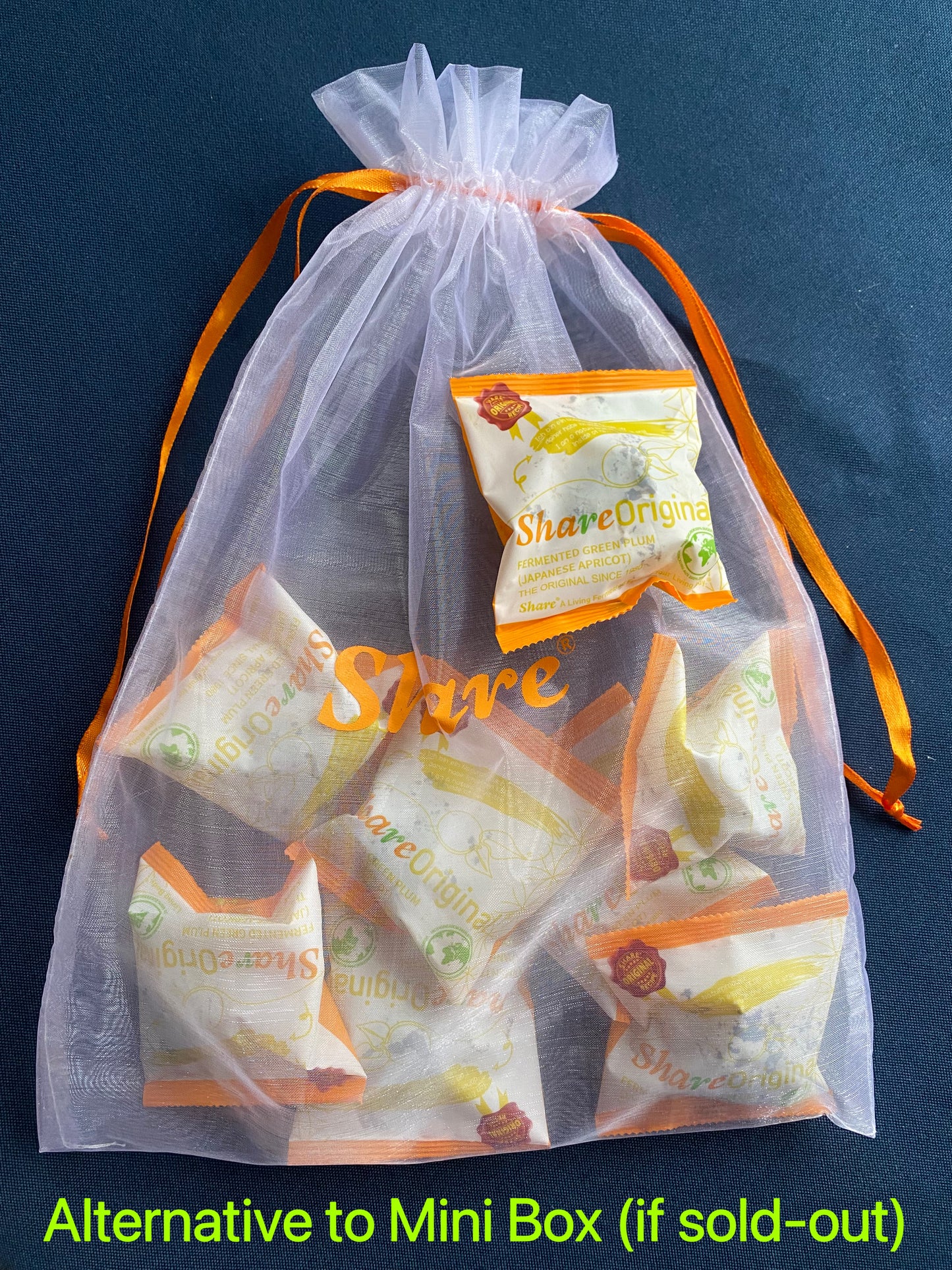 (7-day plan) Share Original Fermented Japanese Apricot/Plum 7-piece Organza Bag: 30+month Naturally Fermented w. Living Ingredients (not lab-made); Vegan/Plant-Based; Lactose-Free; Gift & Travel size (Made in Switzerland, Free Shipping)