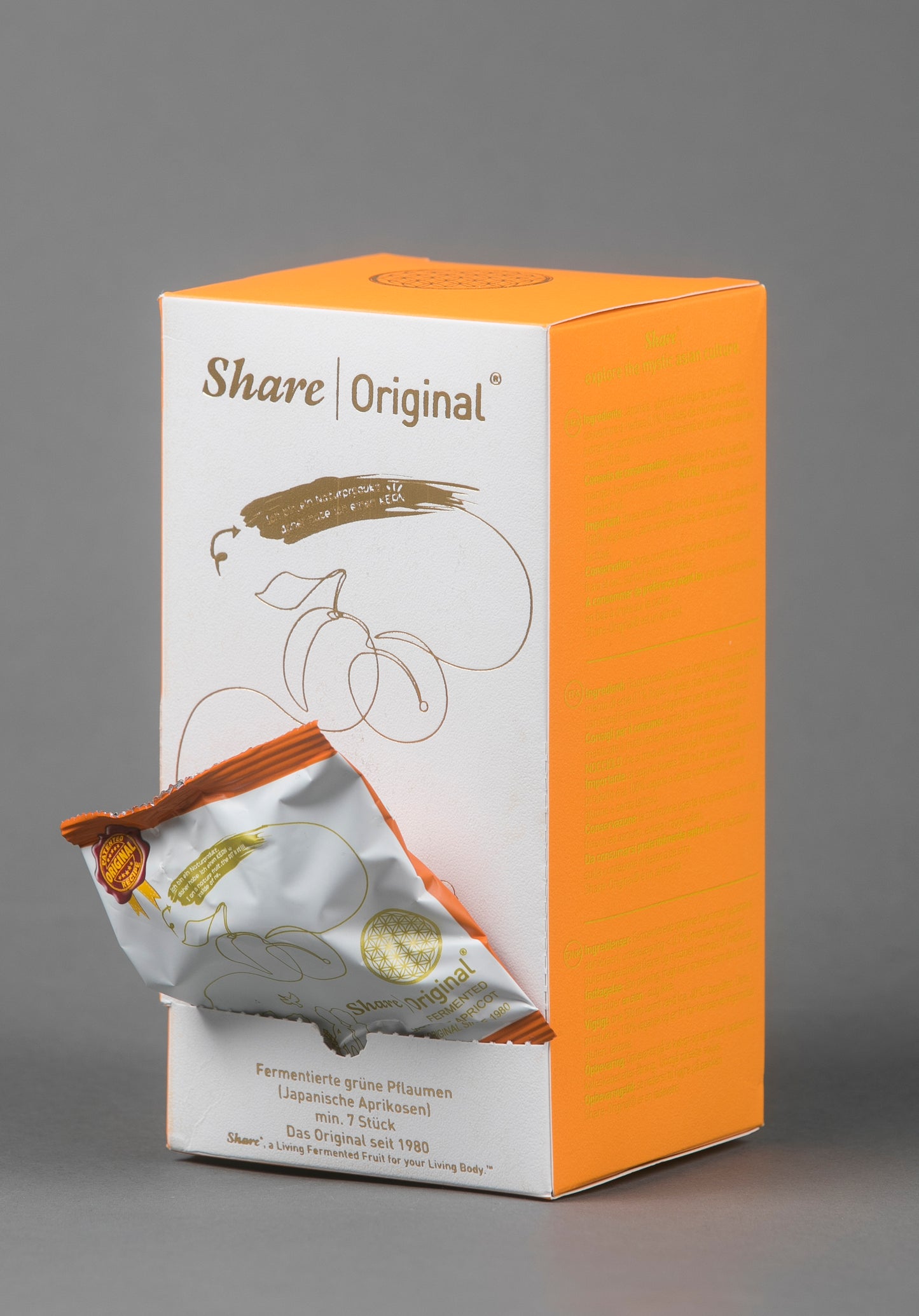 Share Original® (7-pc Mini Starter BOX): 30+month naturally fermented Japanese apricot/plum, effective natural alternative to lab-made laxatives & probiotics, vegan & non-GMO, individually wrapped packet easy to travel (made in Switzerland, free shipping)