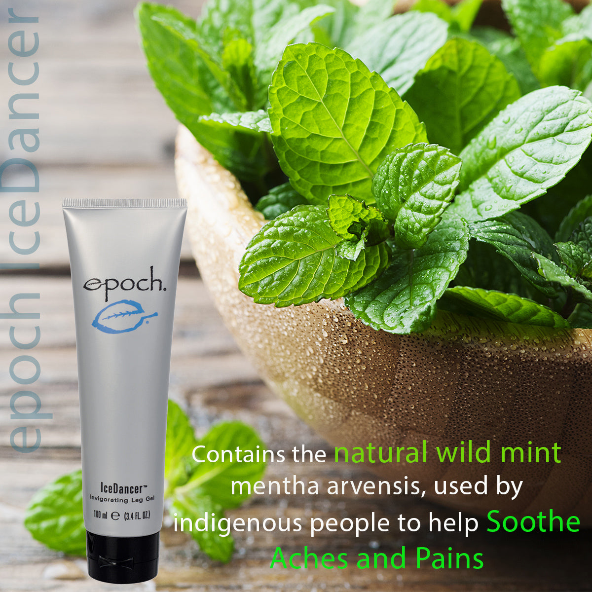 EPOCH® IceDancer® Invigorating Leg Gel (used by Native Americans to soothe tired, achy legs, made in USA, free shipping)