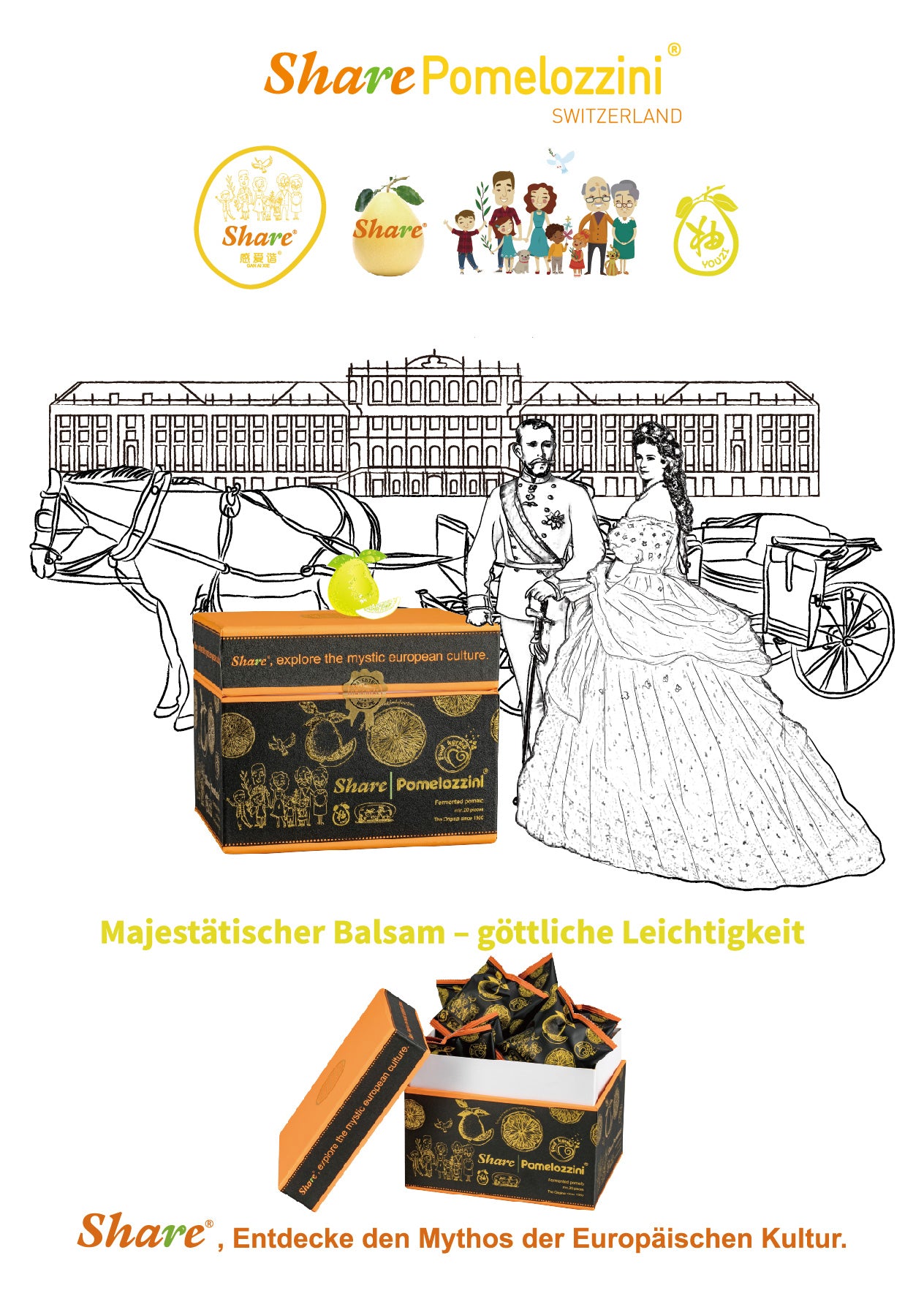 (3-Week Plan) Share Pomelozzini Fermented Pomelo 20-piece Box: 30+month Naturally Fermented w. Living Ingredients (Not Lab-Made), Vegan/Plant-Based; Lactose-Free; Individually Packaged for Travel (Made in Switzerland, Free Shipping)