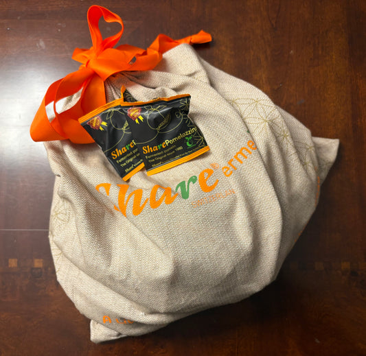 (60-Day Plan Fabric Eco-Bag) Share Pomelozzini® Fermented Pomelo 60-piece in Reusable Fabric Bag: 30+month Fermented w. Living Ingredients (Not Lab-Made), Vegan/Plant-Based; Lactose-Free (Made in Switzerland, Free Shipping)
