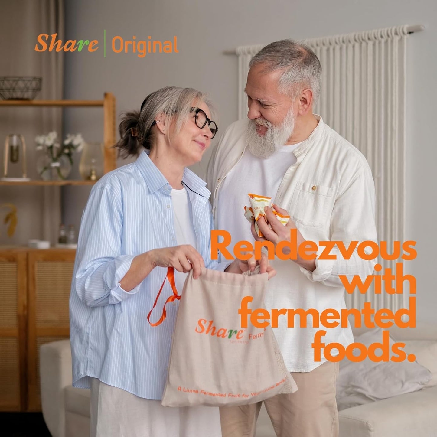 (100-day Jumbo Supply) Share Original® fermented plum/Japanese apricot 100-pc in reusable fabric bag: 30+month fermented w. enzymes & microorganisms; effective vegan alternative to lab-made laxatives/probiotic (Swiss-made, free shipping)